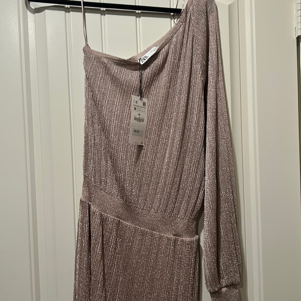 NWT Zara one shoulder midi dress